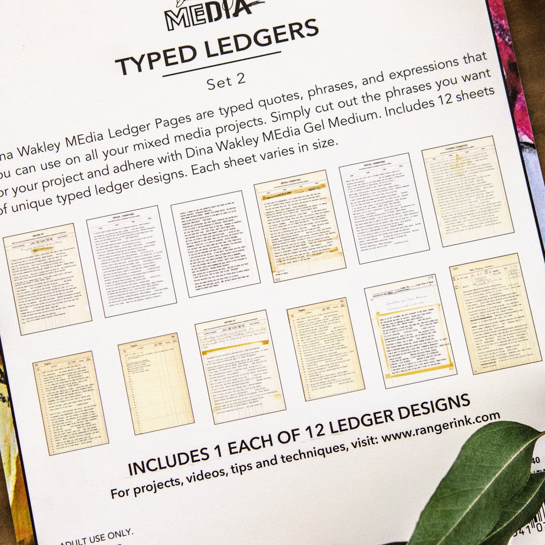 Dina Wakley MEdia Typed Ledgers Set 2