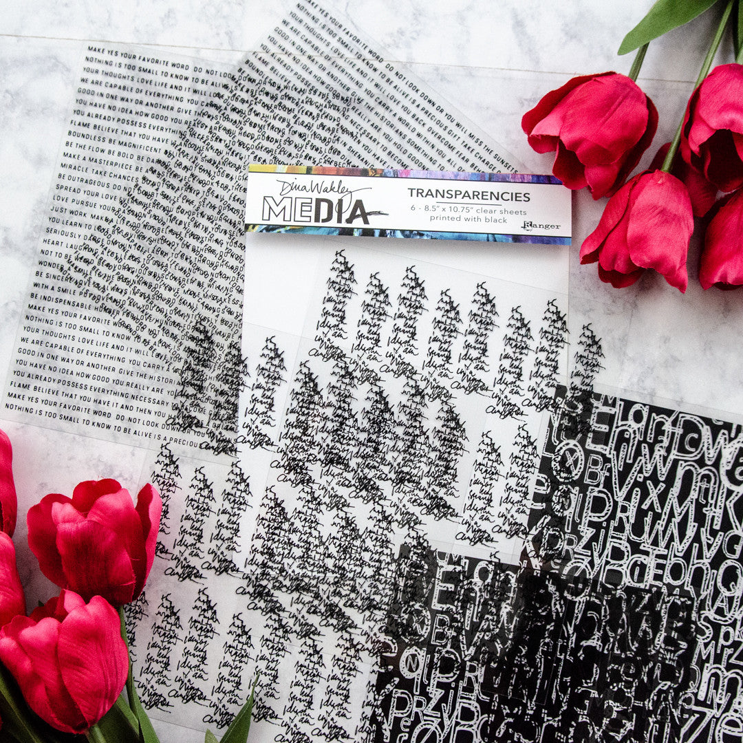 Dina Wakley Media Transparencies Typography Set