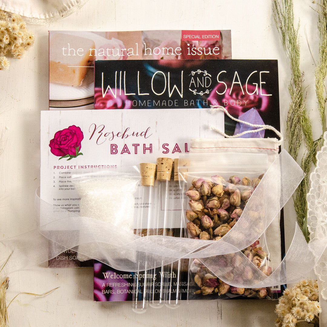Willow and Sage Natural Rosebud Salts DIY Bundle
