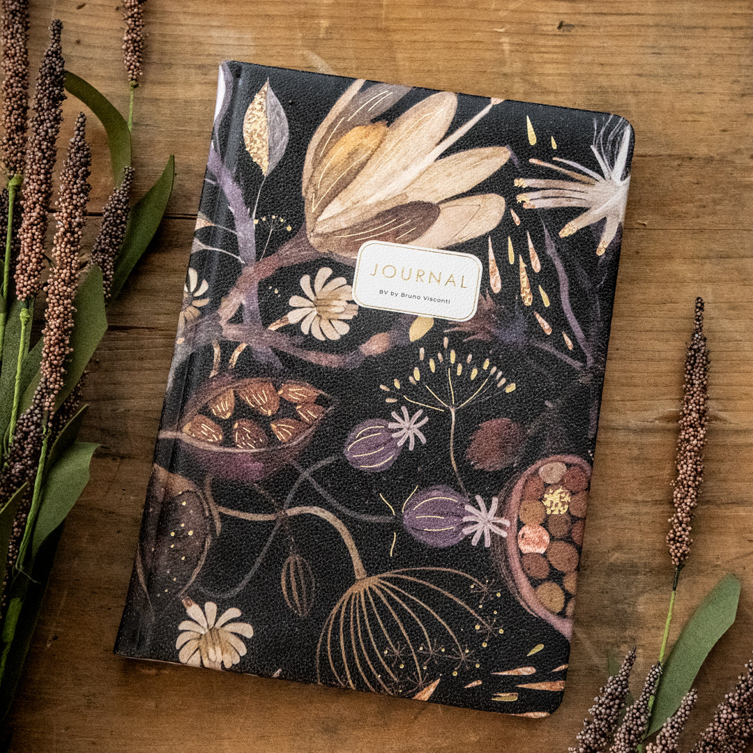 Bruno Visconti Night Flowers Vegan Leather Notebook