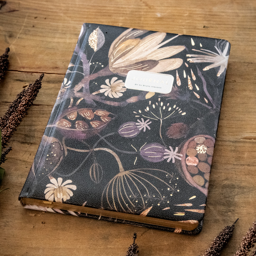 Bruno Visconti Night Flowers Vegan Leather Notebook