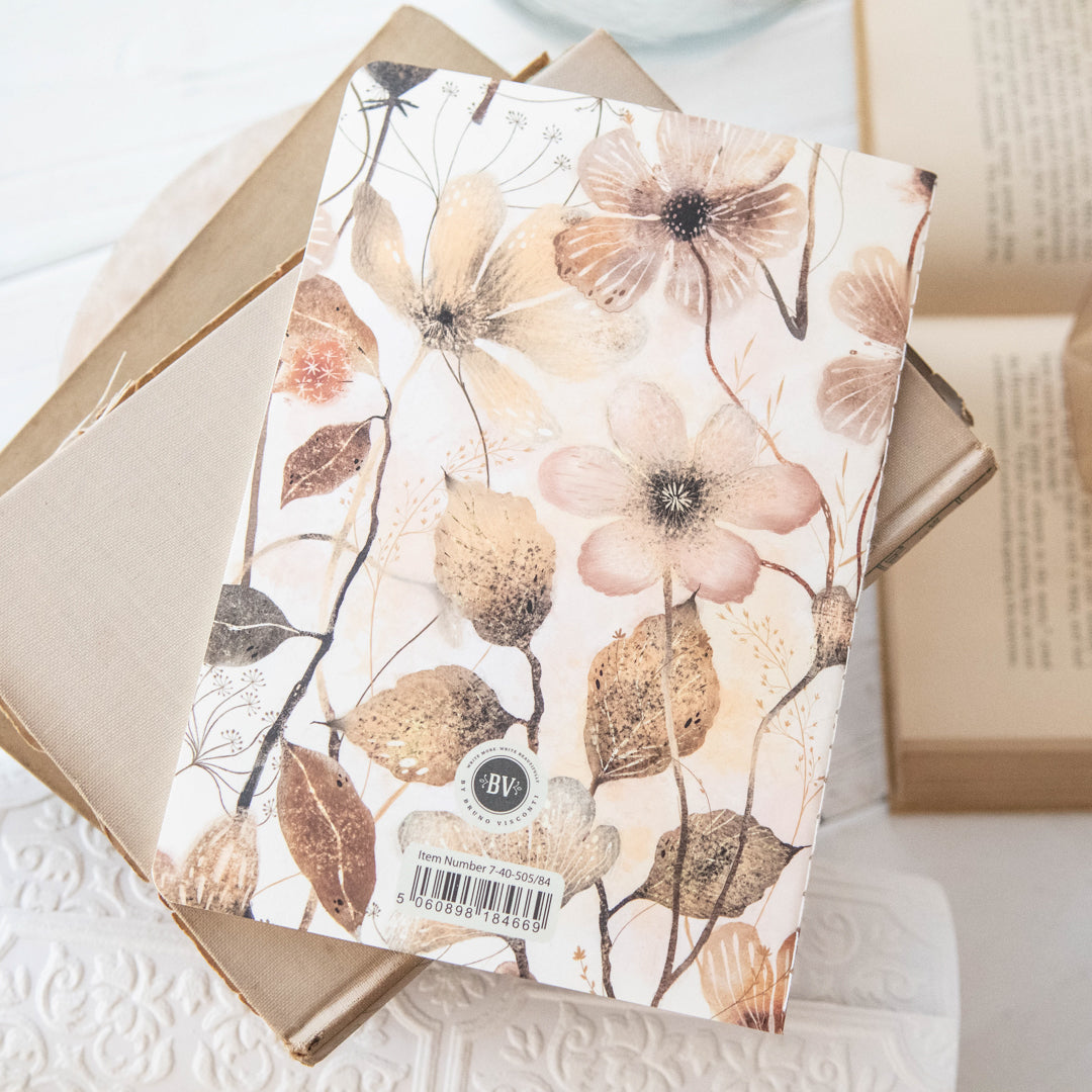 Bruno Visconti Golden and Blush Flowers Notebook