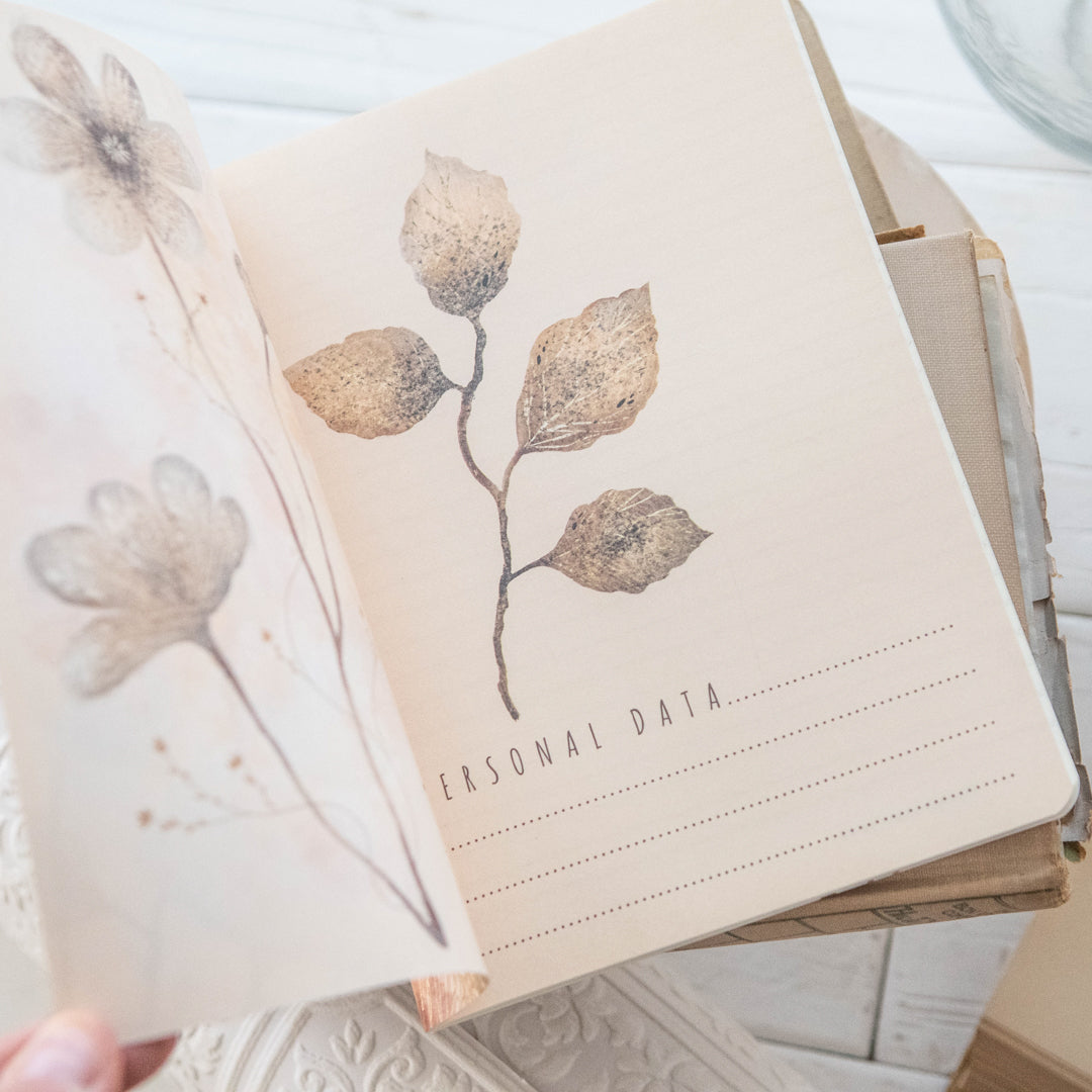 Bruno Visconti Golden and Blush Flowers Notebook