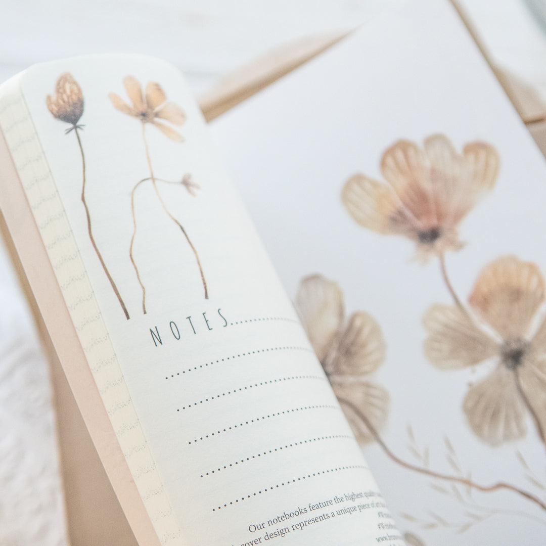 Bruno Visconti Golden and Blush Flowers Notebook