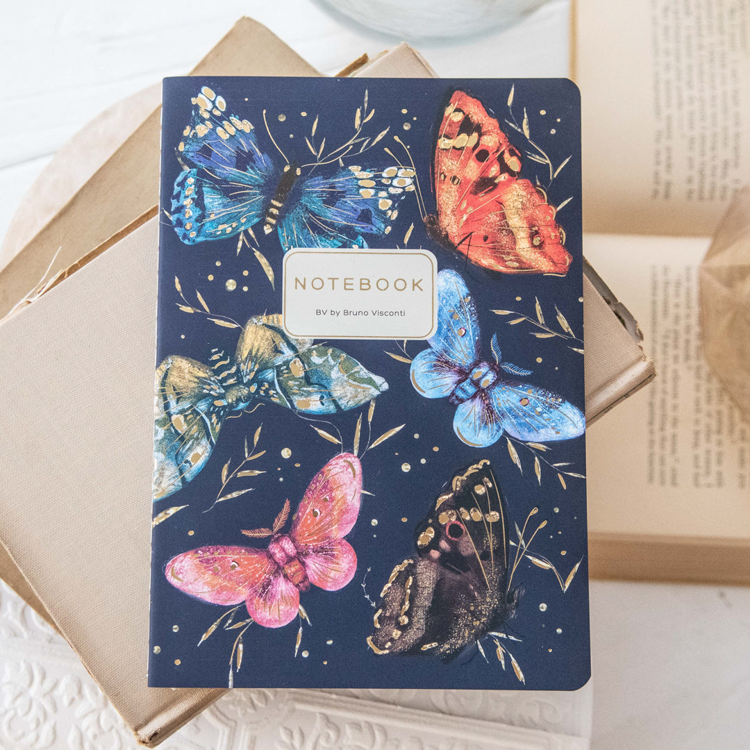 Bruno Visconti Butterflies on Blue Notebook
