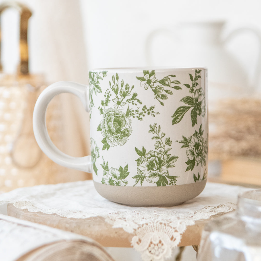 Green Delft Stoneware Mug