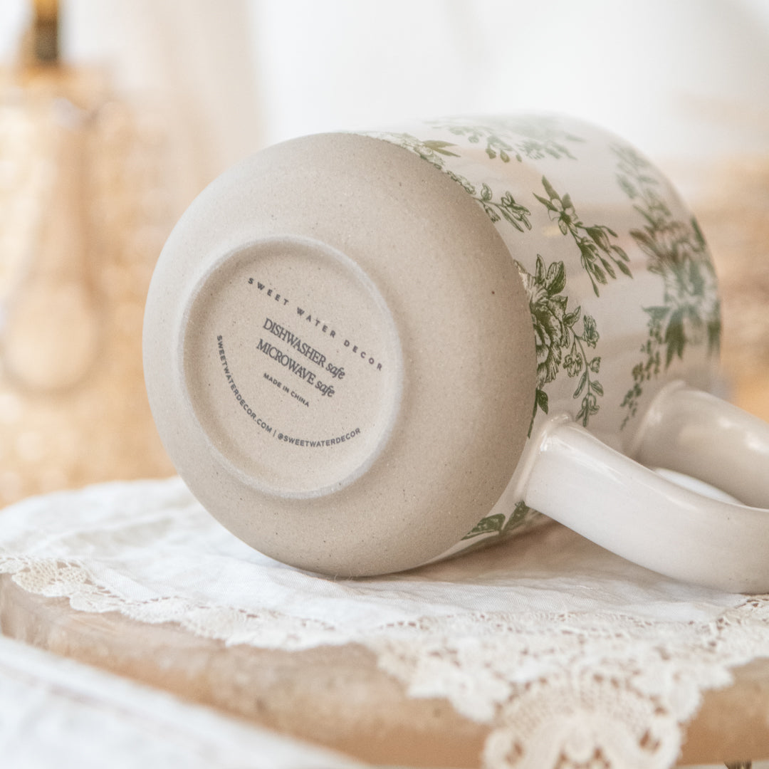 Green Delft Stoneware Mug