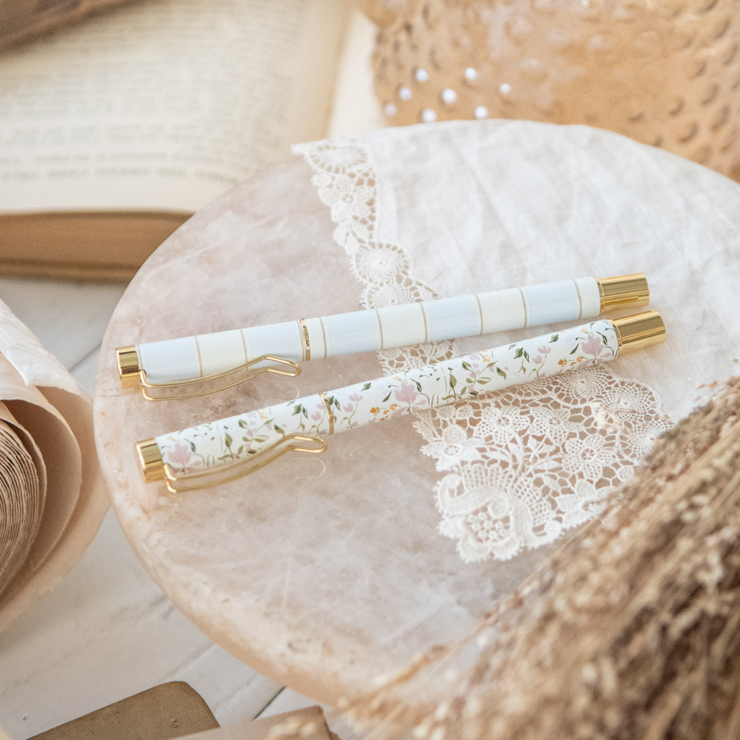 Floral Metal Pen Set