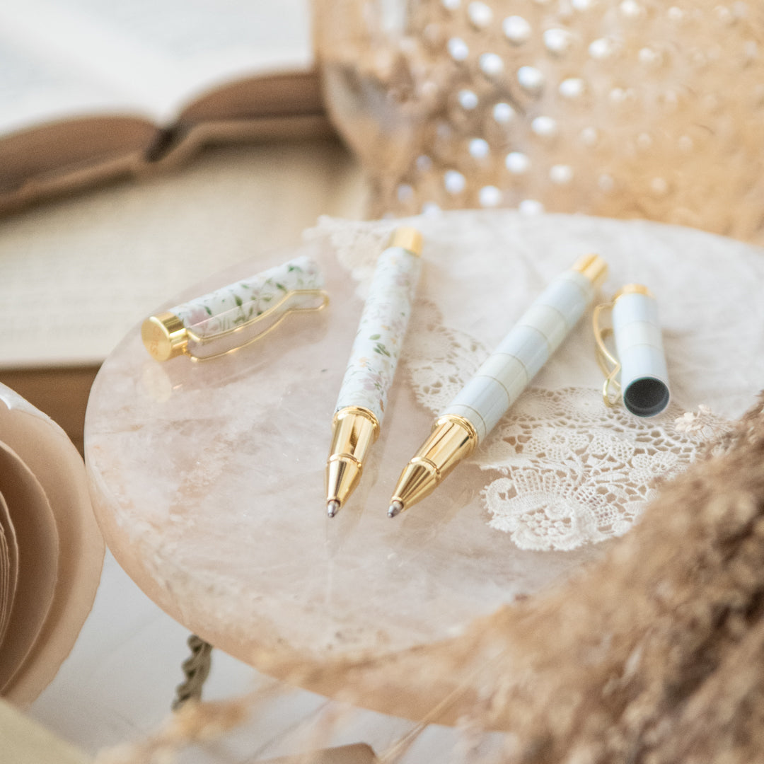 Floral Metal Pen Set