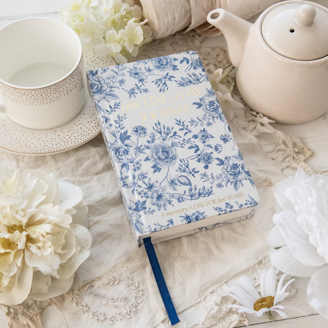 Blue Delft One Line A Day Fabric Journal