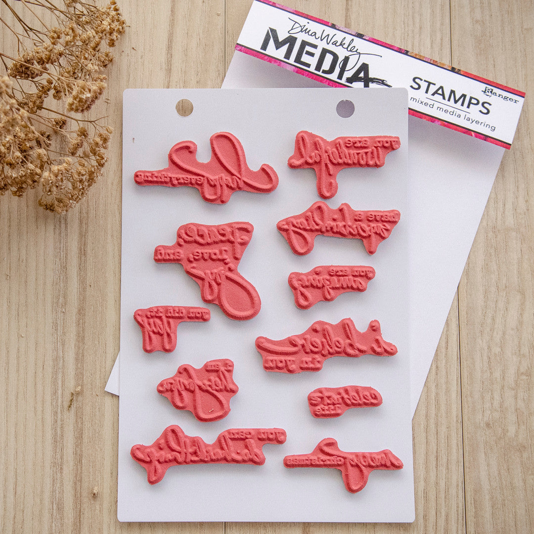Ranger Ink Dina Wakley Media Cling Stamps Just What to Say