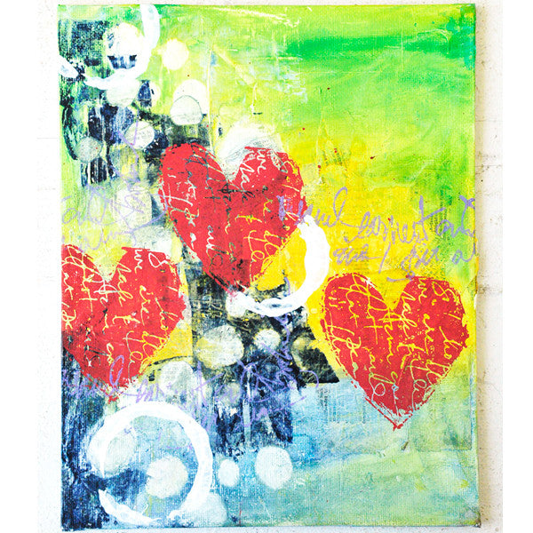 Colorful Canvases with Cling Mount Stamps Project by Dina Wakley