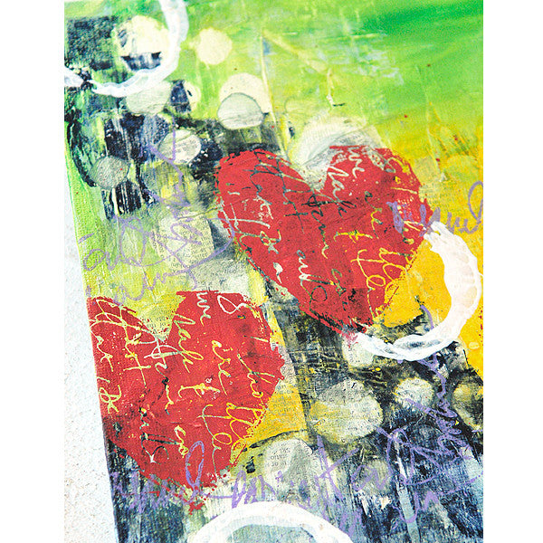 Colorful Canvases with Cling Mount Stamps Project by Dina Wakley