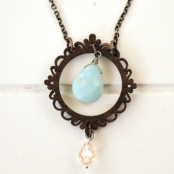 Hanging Hearts Cameo Framed Necklaces Project by Becky Shander