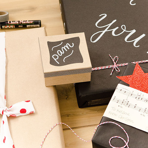 Custom Chalkboard and Kraft Paper Gift Wrap by Christen Olivarez