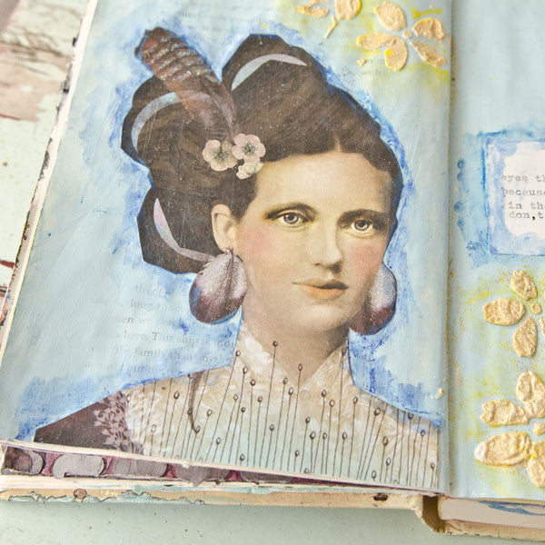 Glittering Eyes Art Journal Page