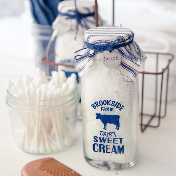 Milk Bottle Bath Salts Caddy