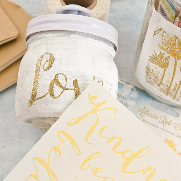 Get Organized: White and Gold Embossed Jars