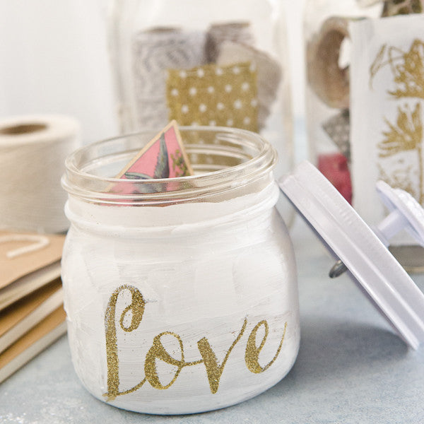 Get Organized: White and Gold Embossed Jars