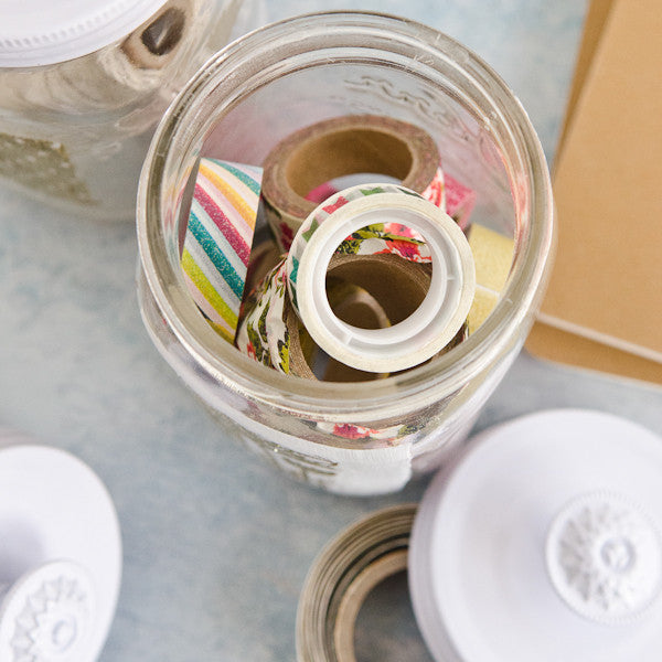 Get Organized: White and Gold Embossed Jars