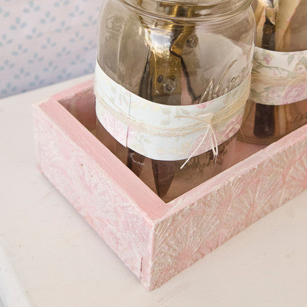 Shabby Chic Desk Décor Part 2: Desktop Storage with Mason Jars