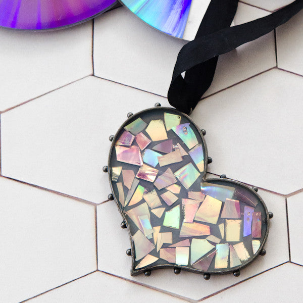 Punk Rock CD Mosaic Heart Bezel