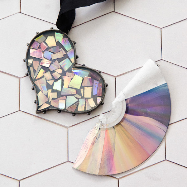Punk Rock CD Mosaic Heart Bezel