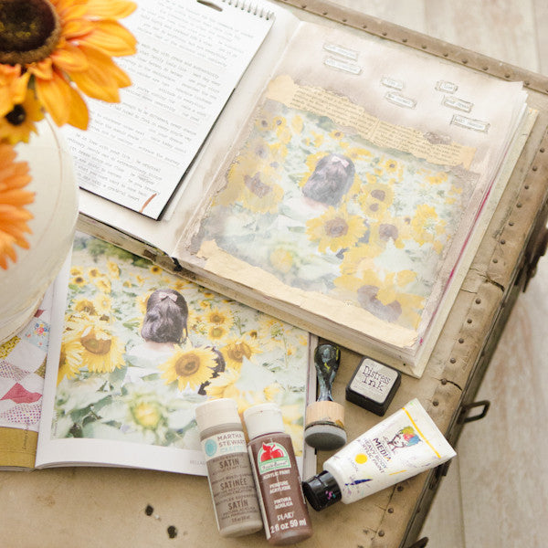 Sunflowers Art Journal Page