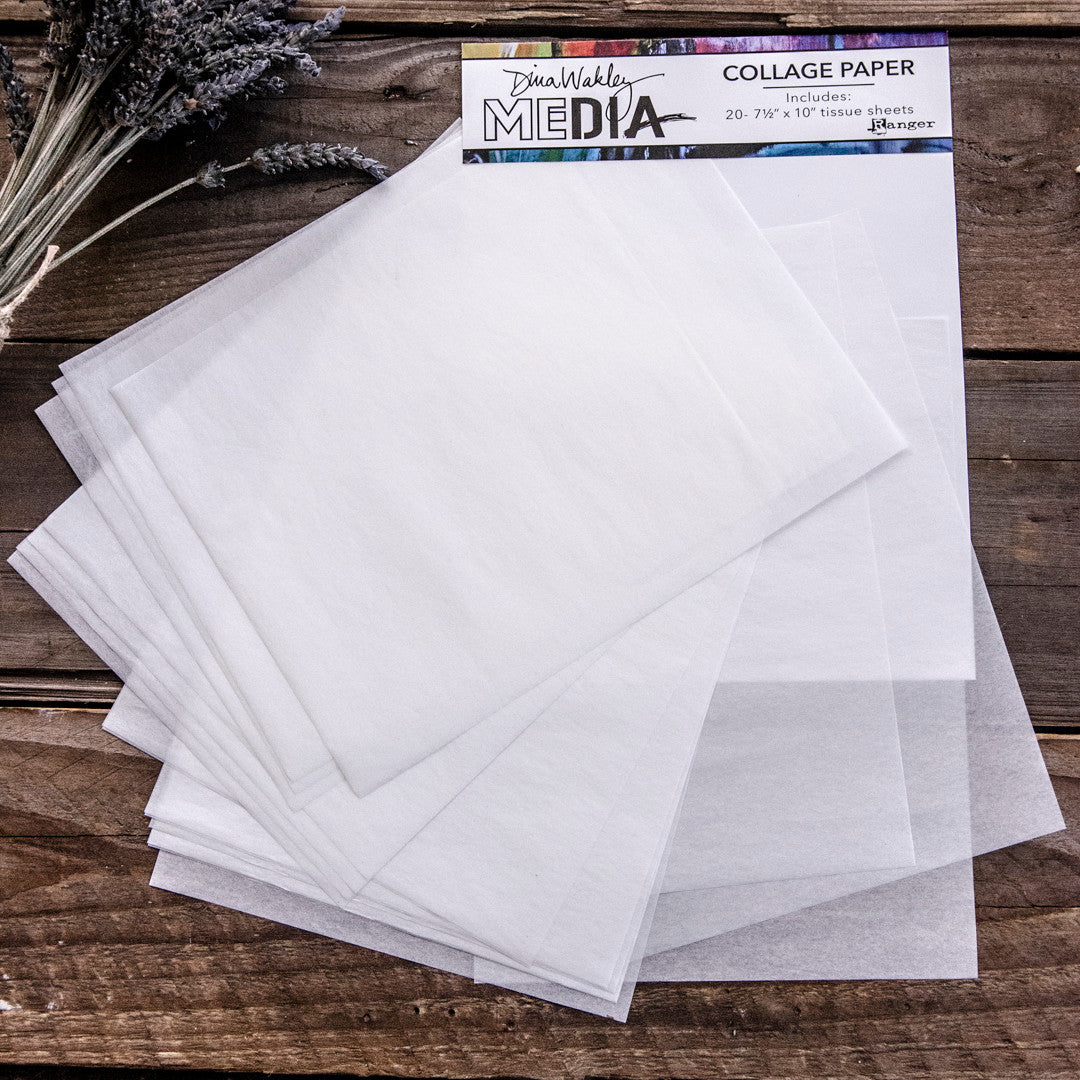 Dina Wakley Media Collage Paper Plain Sheets