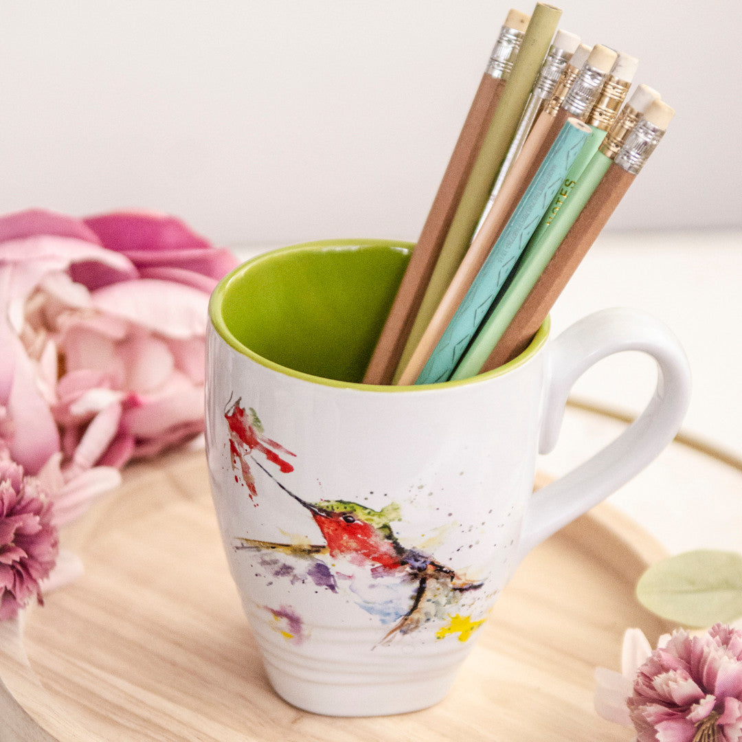 Hummingbird and Flower Mug