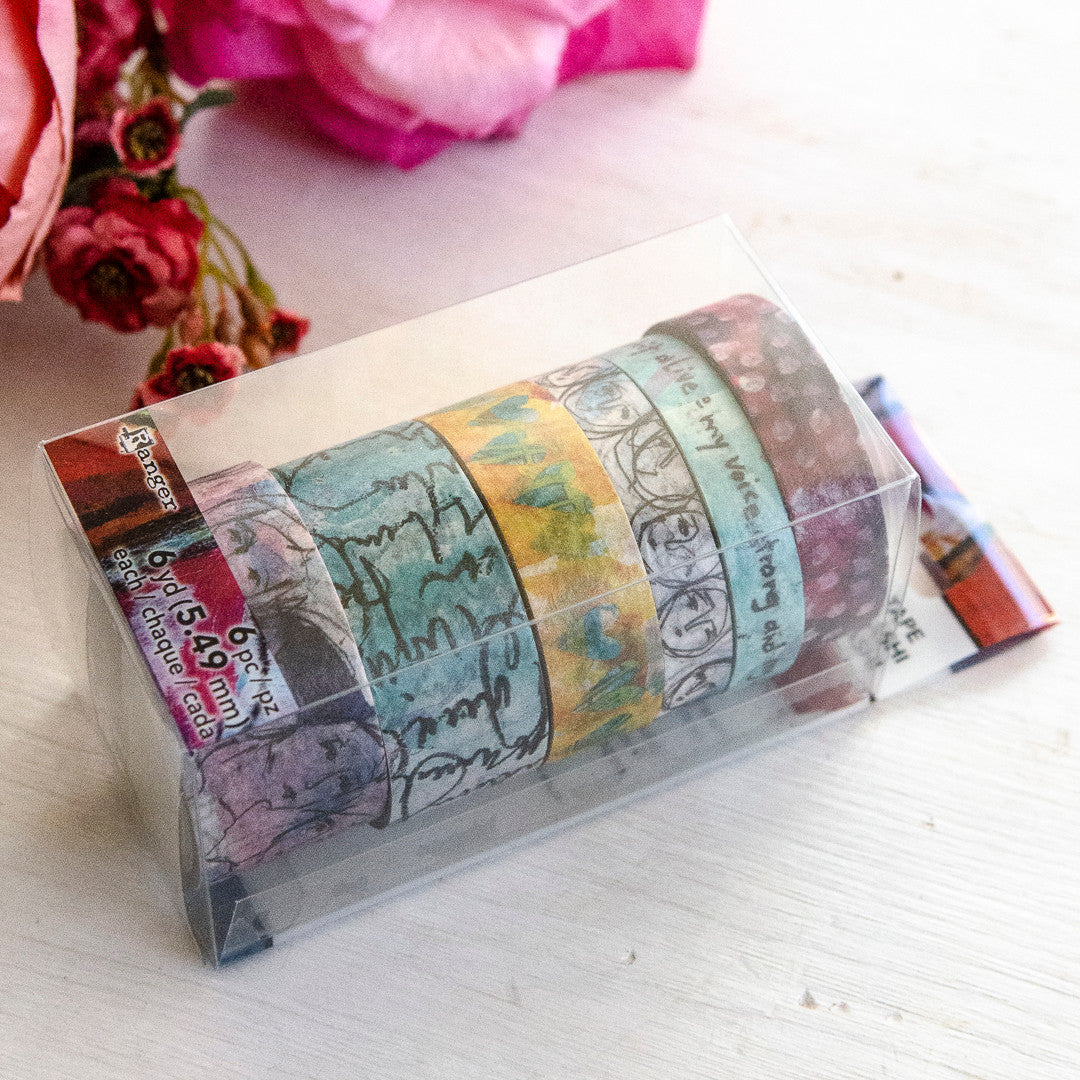 Dina Wakley Media Assorted Washi Tape - Collage Faces