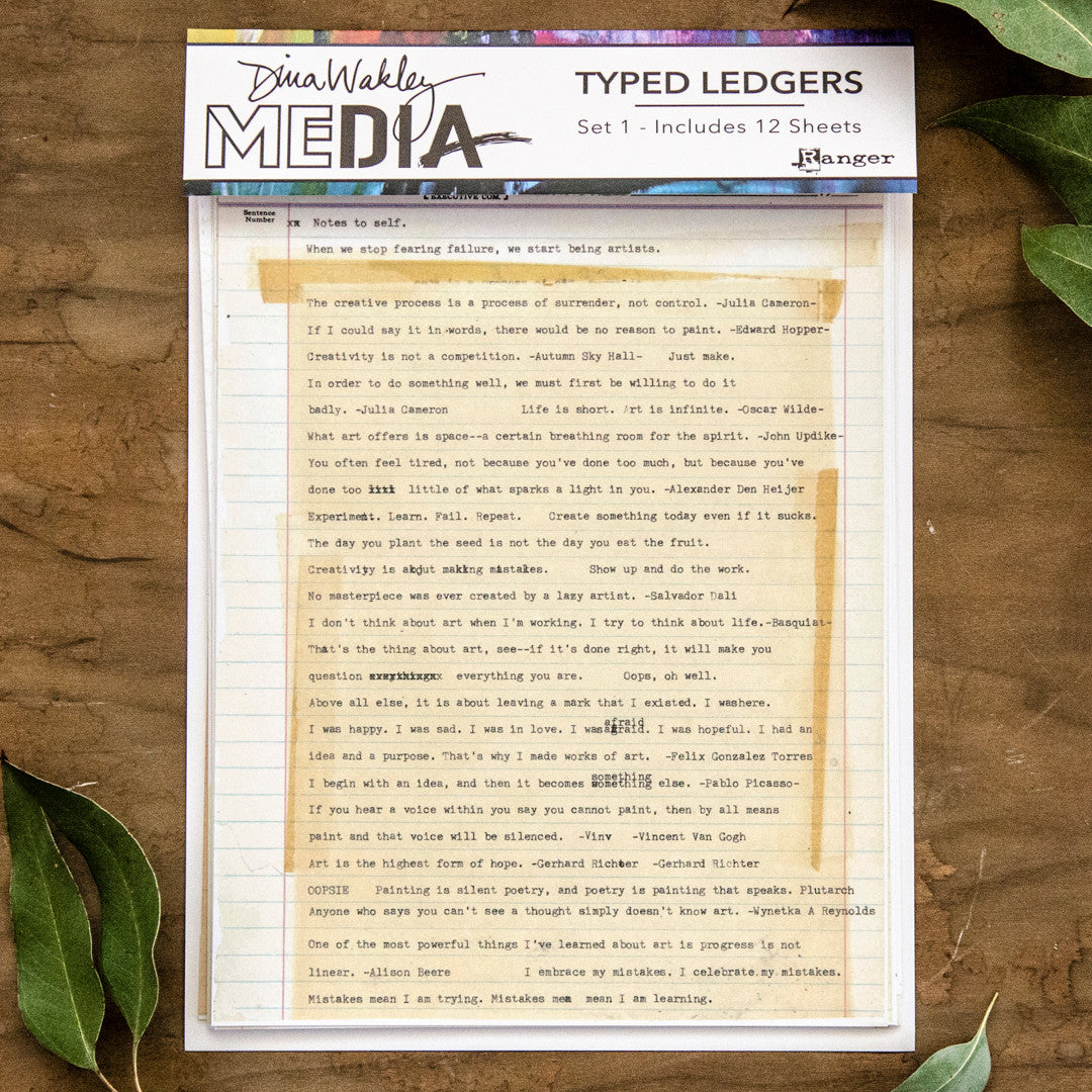 Dina Wakley MEdia Typed Ledgers Set 1