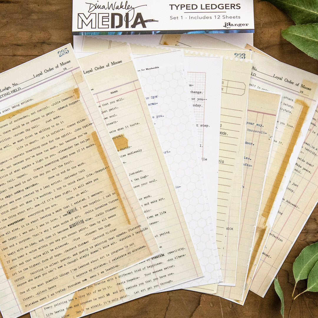 Dina Wakley MEdia Typed Ledgers Set 1