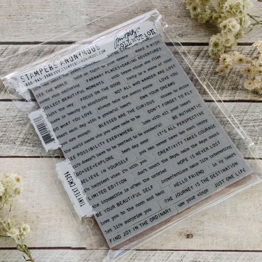 Tim Holtz Tiny Text Cling Mount Stamp Set by Stampers Anonymous