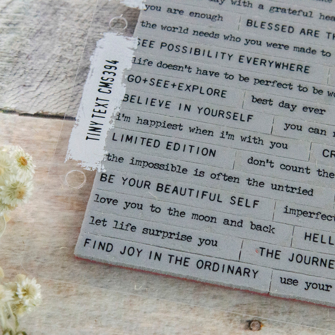 Tim Holtz Tiny Text Cling Mount Stamp Set by Stampers Anonymous