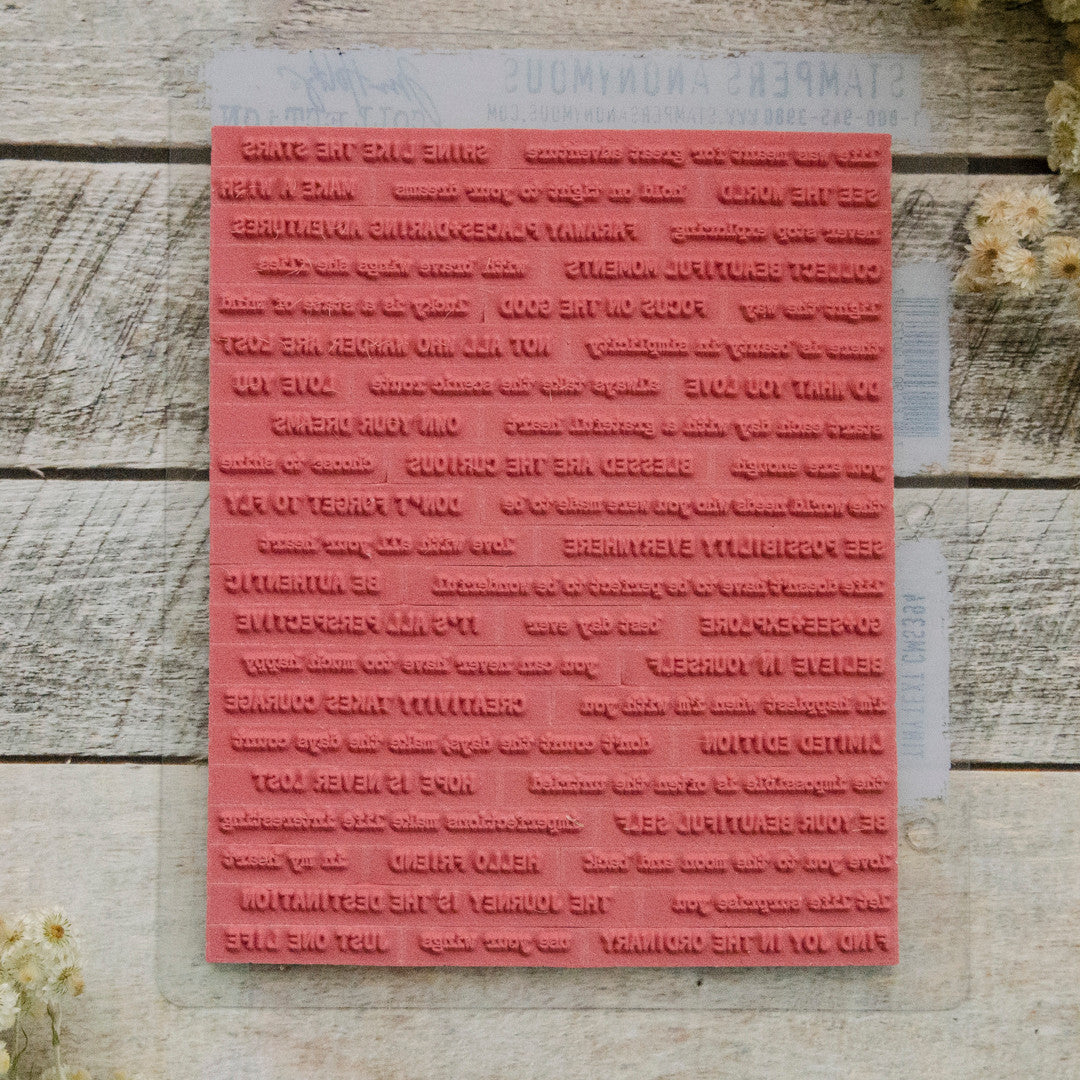 Tim Holtz Tiny Text Cling Mount Stamp Set by Stampers Anonymous