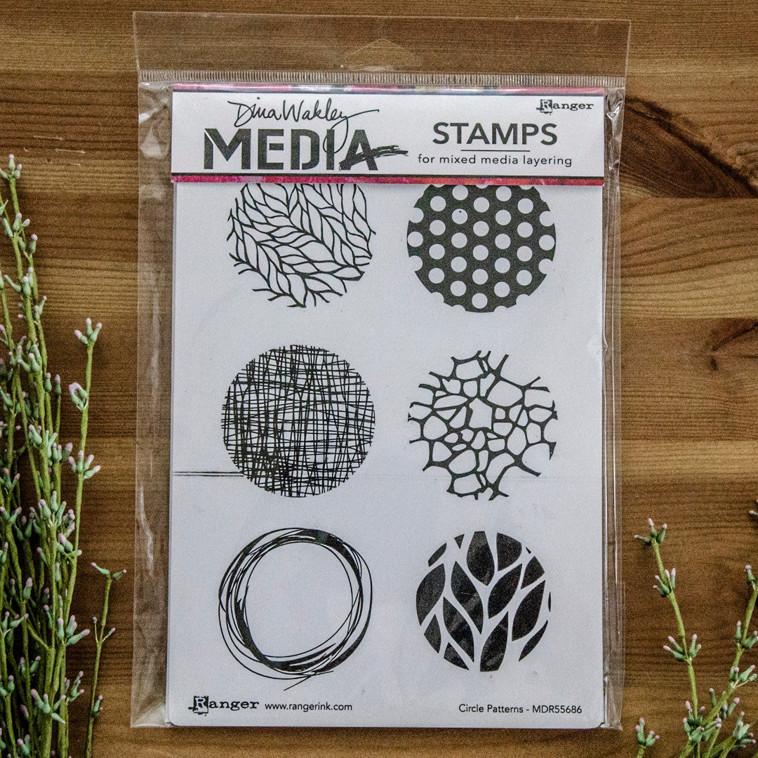 Dina Wakley Media Circle Patterns Cling Stamp Set