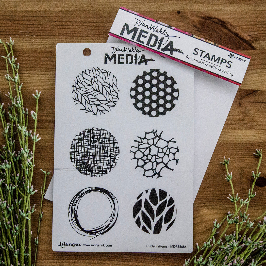 Dina Wakley Media Circle Patterns Cling Stamp Set