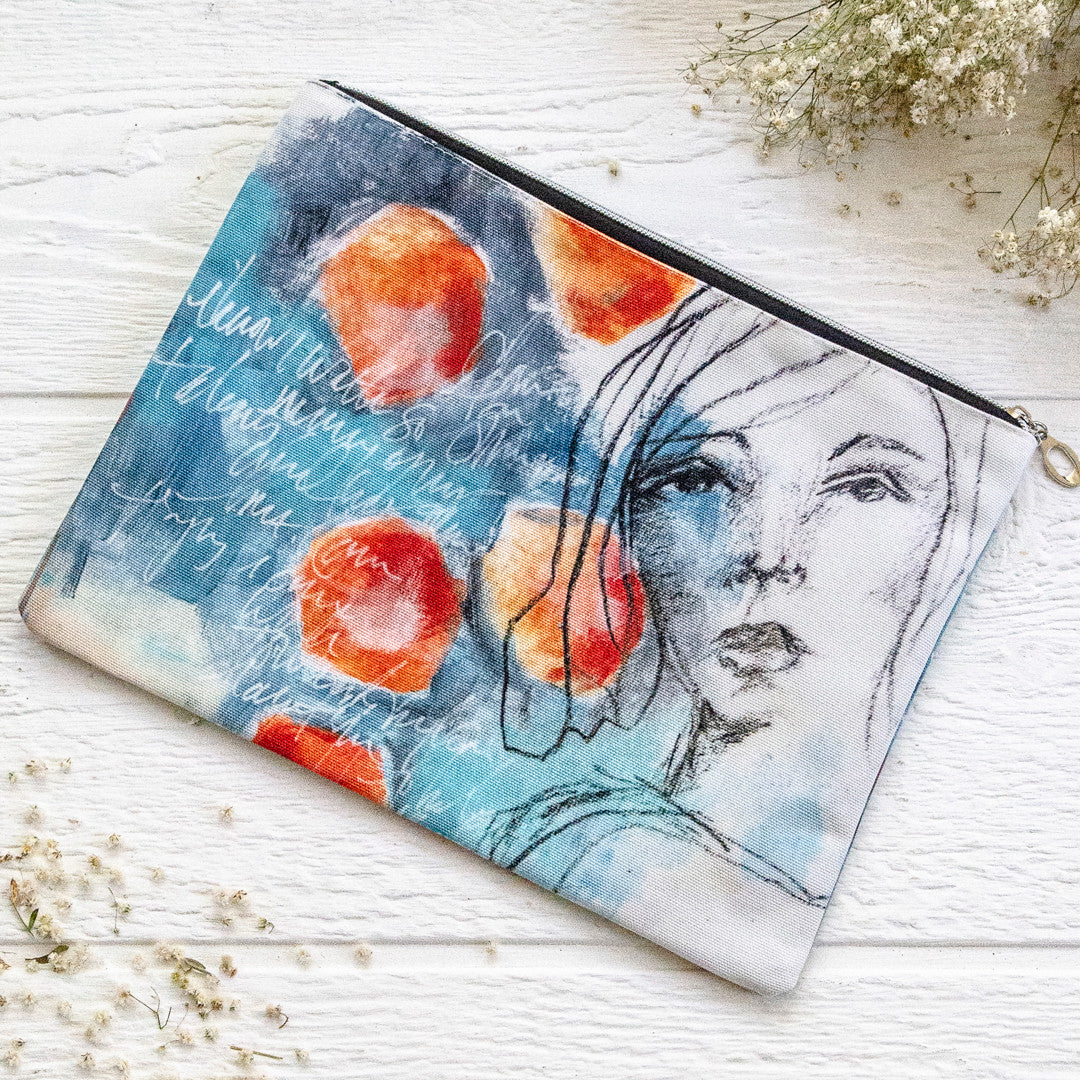 Dina Wakley Media Faces Art Pouch