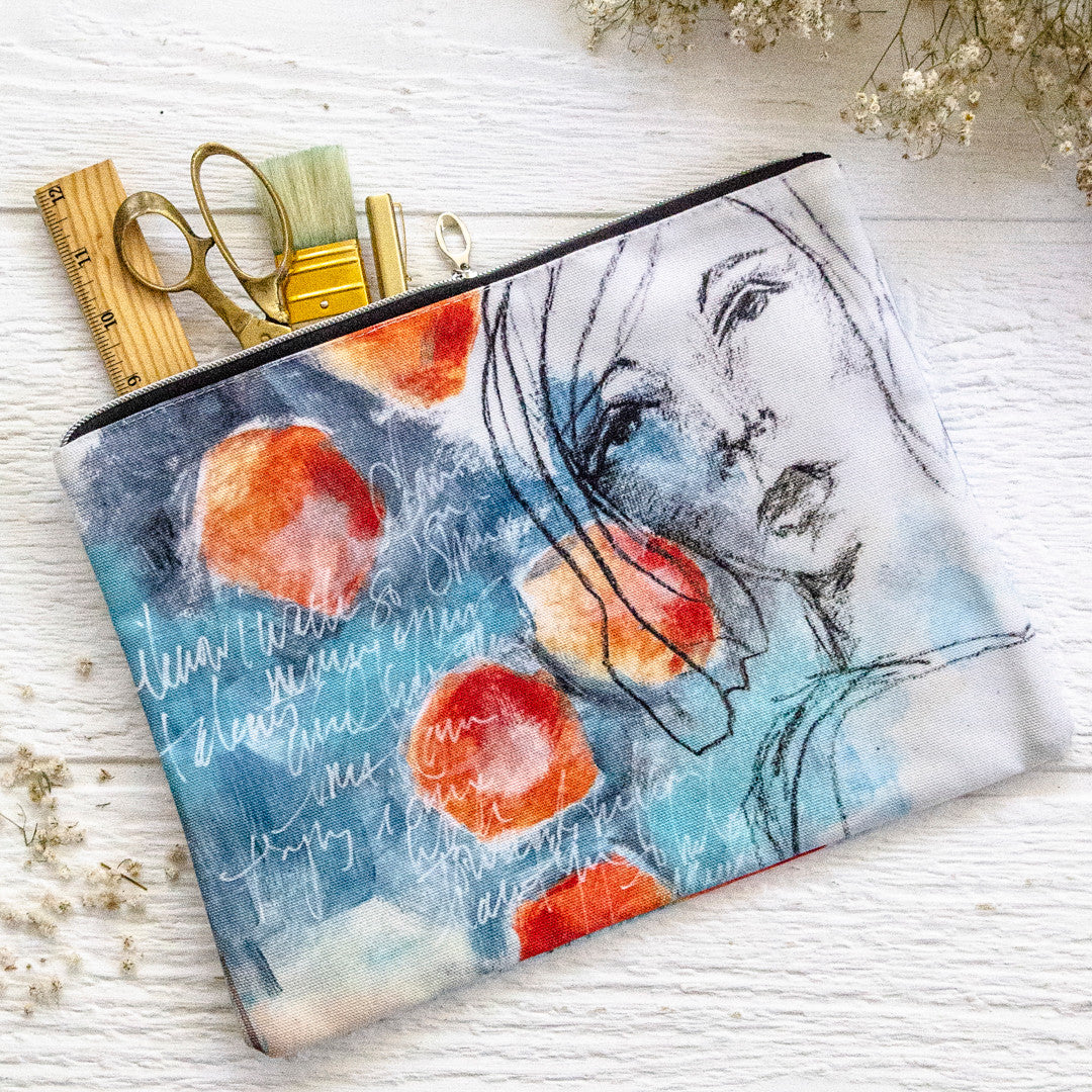 Dina Wakley Media Faces Art Pouch