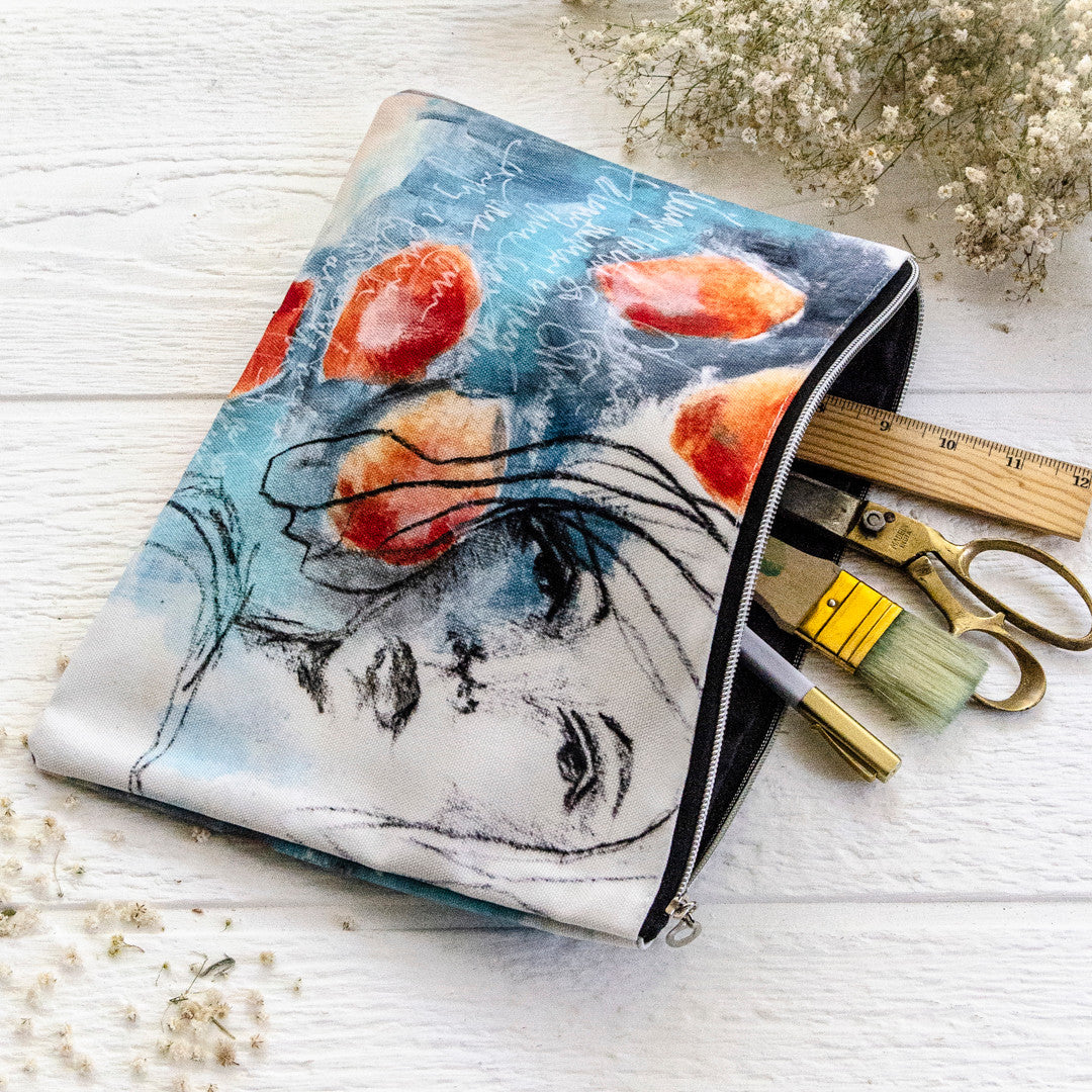 Dina Wakley Media Faces Art Pouch
