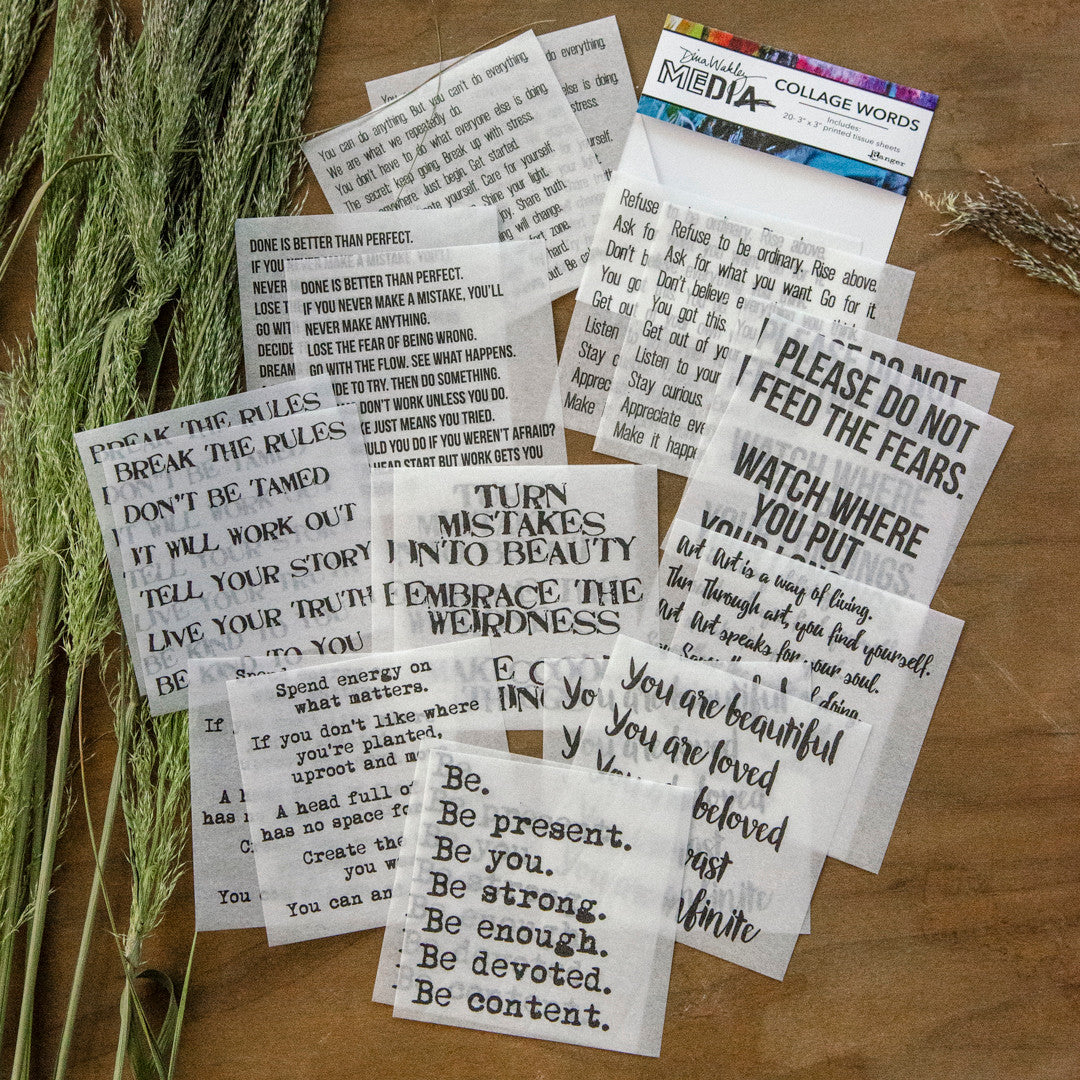 Dina Wakley MEdia Collage Word Pack
