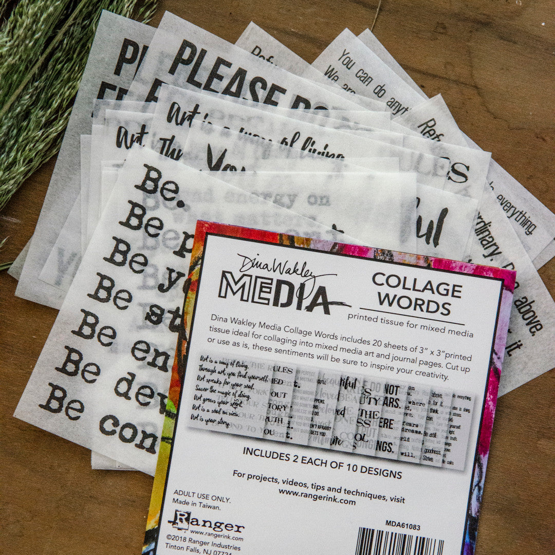 Dina Wakley MEdia Collage Word Pack