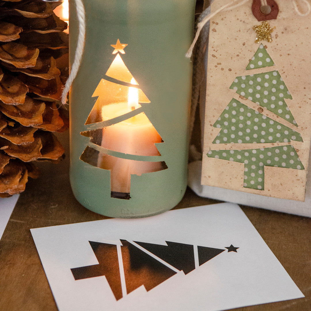 Mason Jar Christmas Tree Silhouettes & Gift Tags With Free Holiday Printables