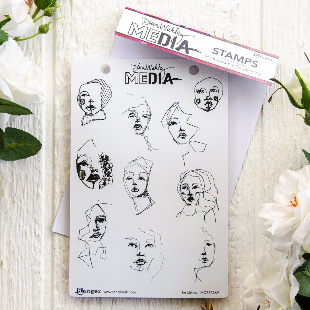 Dina Wakley Media The Littles Cling Stamp Set