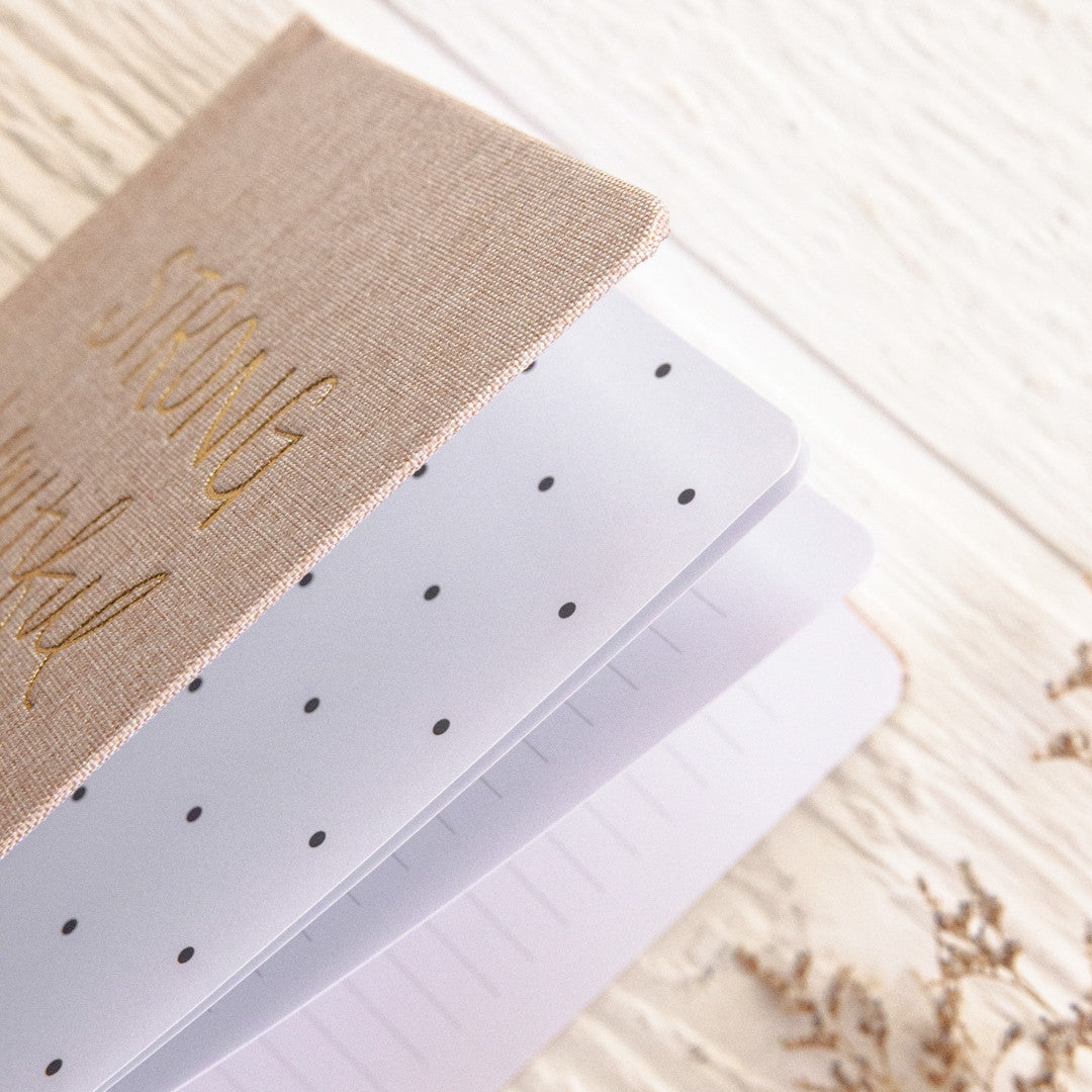 Strong Beautiful Courageous Fabric Journal