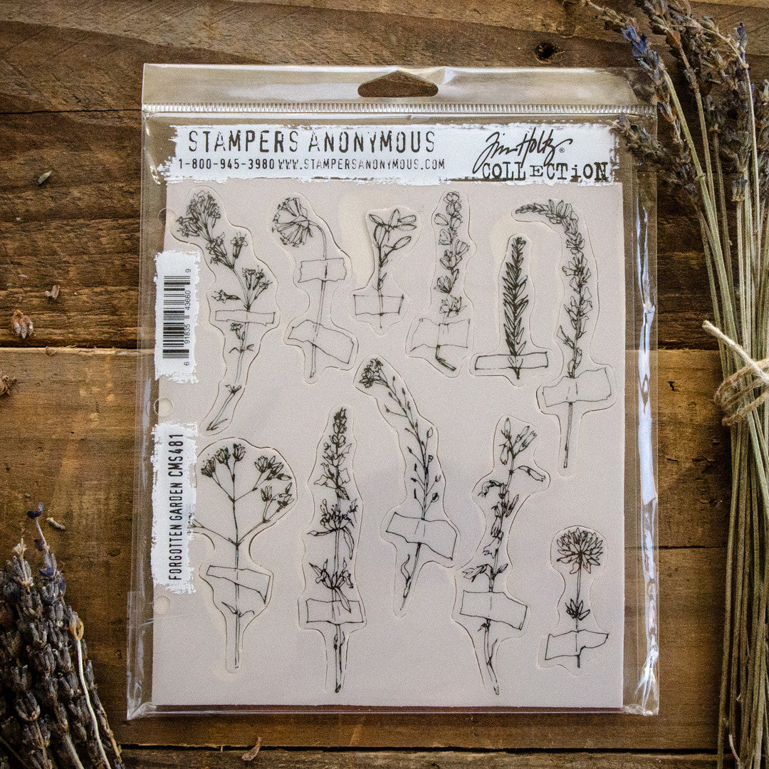 Tim Holtz Forgotten Garden Cling Mount Stamp Set by Stampers Anonymous