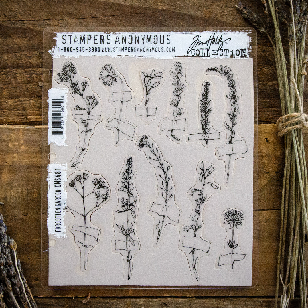Tim Holtz Forgotten Garden Cling Mount Stamp Set by Stampers Anonymous