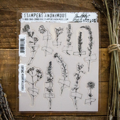 Tim Holtz Forgotten Garden Cling Mount Stamp Set by Stampers Anonymous