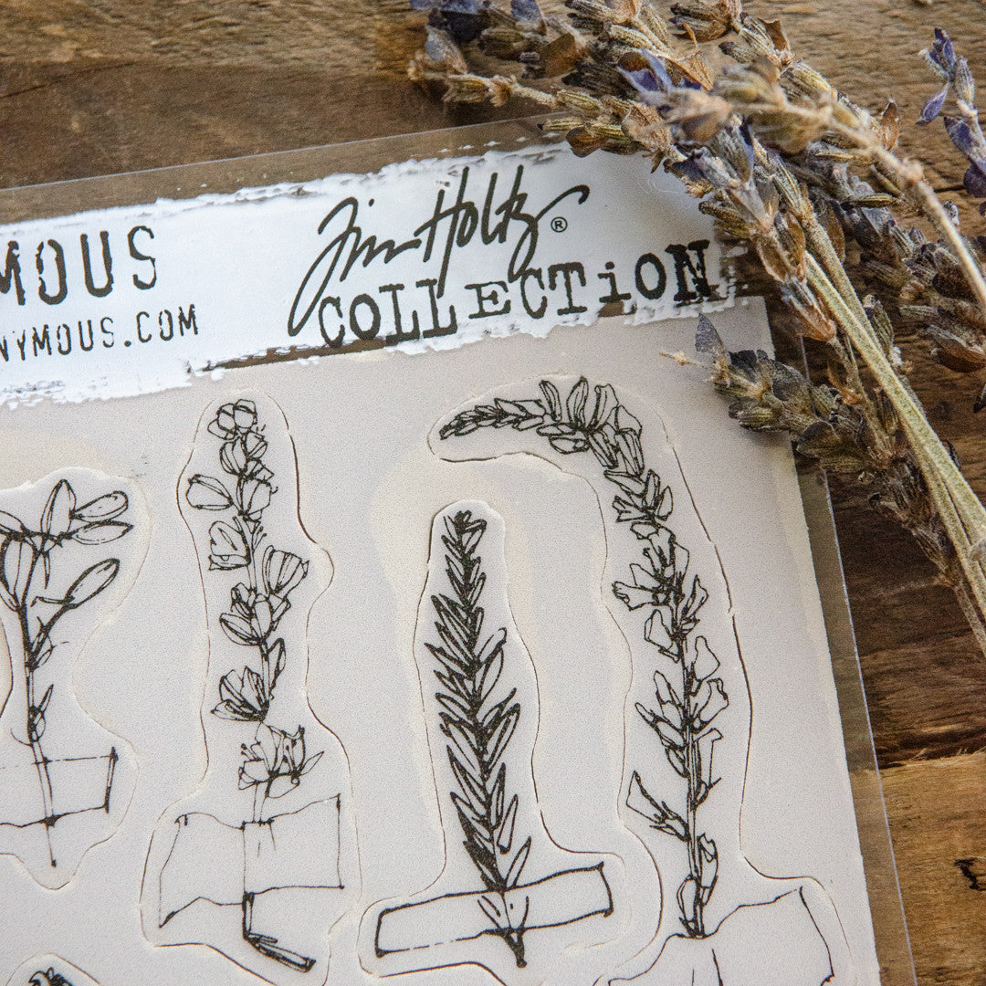 Tim Holtz Forgotten Garden Cling Mount Stamp Set by Stampers Anonymous